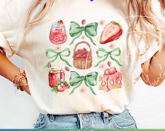 Strawberry PNG: Strawberry Summer Shirt Sublimation Design (Digital Download)