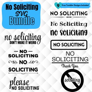 Keine Anfrage SVG PNG Bundle: Keine Anfrage Türschild Cut File Bundle (Digitaler Download)