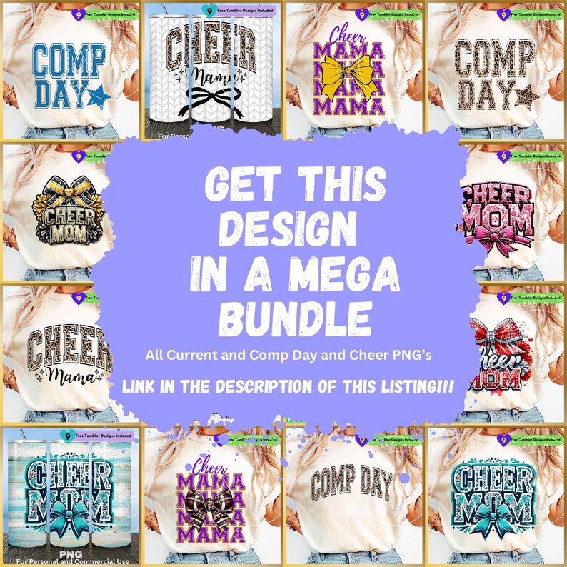 Comp Day Cheer PNG Bundle: Cheer Team Sublimation Clipart Cheerleader ...