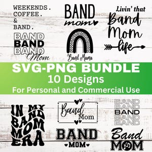 Band Mom Svg Bundle, Marching Band Png, Band Clipart Graphic, Band Shirt Svg