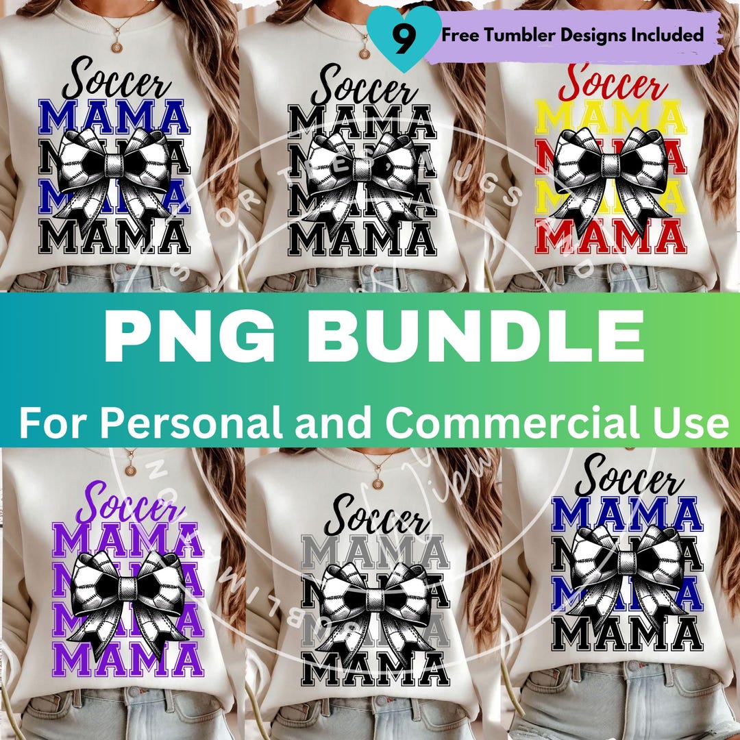 Soccer Mama Coquette Bow Png Bundle, Soccer Mom Sublimation Design ...