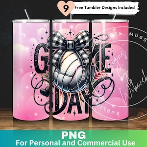 Volleyball Game Day Tumbler Wrap, 20oz Skinny Tumbler Design, Pink Volleyball  Sublimation Design Wrap, Volleyball  Tumbler Png Wrap