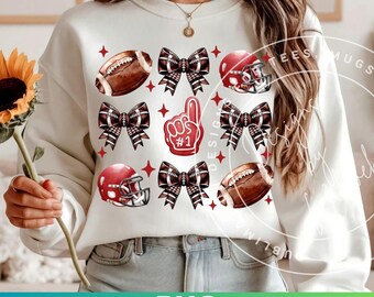 Football PNG: Football Mom Sublimation Shirt Design Clipart (Digital Download) Red
