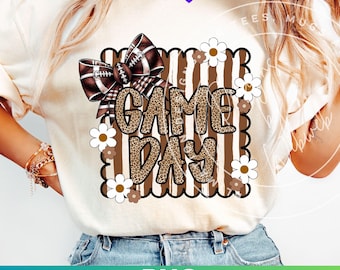 Game Day Football PNG: Game Day Shirt Sublimation Design (Digital Download)