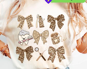 Dental Assistant PNG: Leopard Print Dental Sublimation Design (Digital Download)