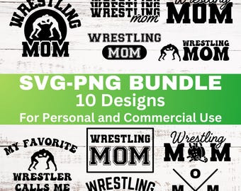Wrestling Mom Svg Bundle: Wrestling Mom Png Bundle Clipart Graphic (Digital Download)