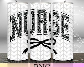 Wrap verpleegkundige beker met luipaardprint png: RN Health Care verpleegkundige sublimatieontwerp (digitale download 20oz magere beker)