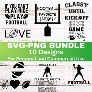 Football Svg Bundle, Football Png, Football Clipart Graphic, Football Shirt Svg Digital Download