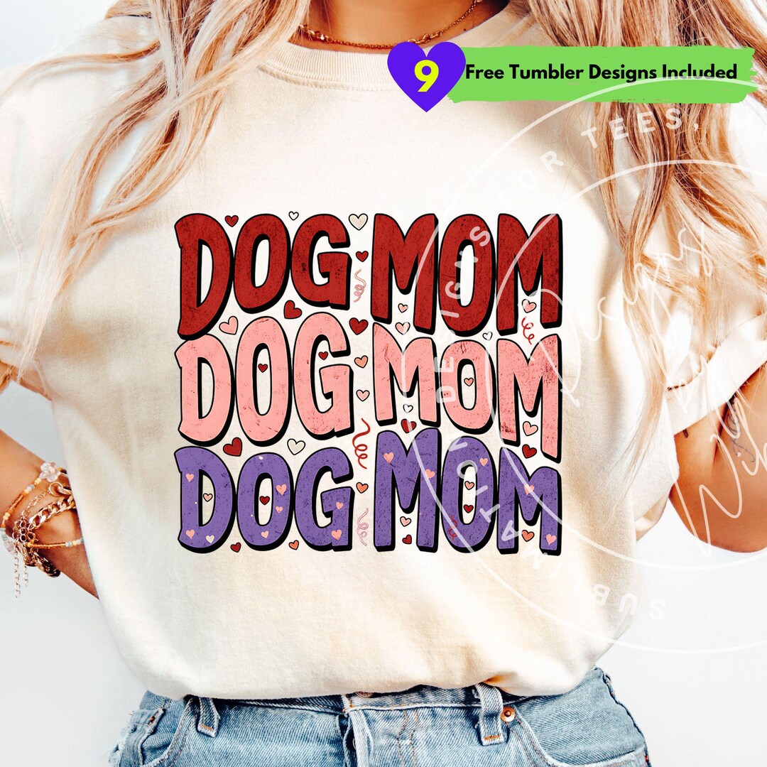 Dog Mom PNG: Valentine Day Dog Mama Sublimation Shirt Design (digital ...