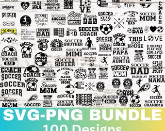 Soccer Svg Bundle, Soccer Family Svg, Png, 108 T-Shirt Designs