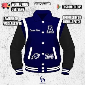 Varsity jacket men Baseball Lettermen Jacket For High School, Custom Embroidery Patch & Chenille Patch For Varsity Jackets