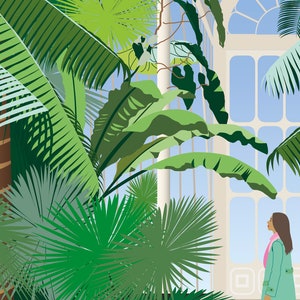 Kew Gardens Palm House London Retro Style Art Print image 4