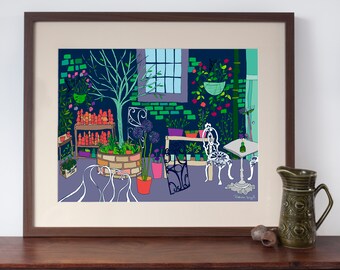 Hand Drawn Art Print - A Gardener's Paradise