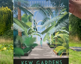 Kew Gardens Palm House London Retro Style CANVAS Print