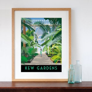 Kew Gardens Palm House London Retro Style Art Print image 1