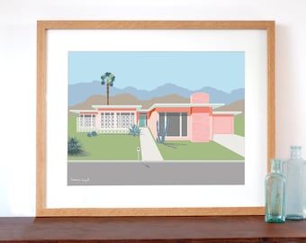 Palm Springs Mid-Century Modern Flat-roofed House Art Print