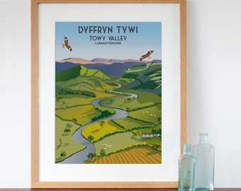 Dyffryn Tywi Towy Valley Art Print