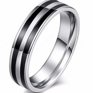 Stainless Steel with Black Ring