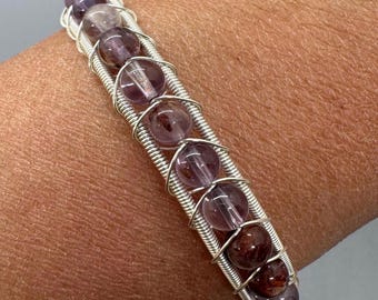 Garden Amethyst Cuff Bangle Bracelet