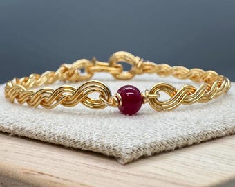 Art Deco Inspired Bracelet with Ruby