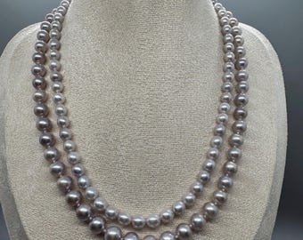 Natural Cool Tone Luster Pearl Necklaces