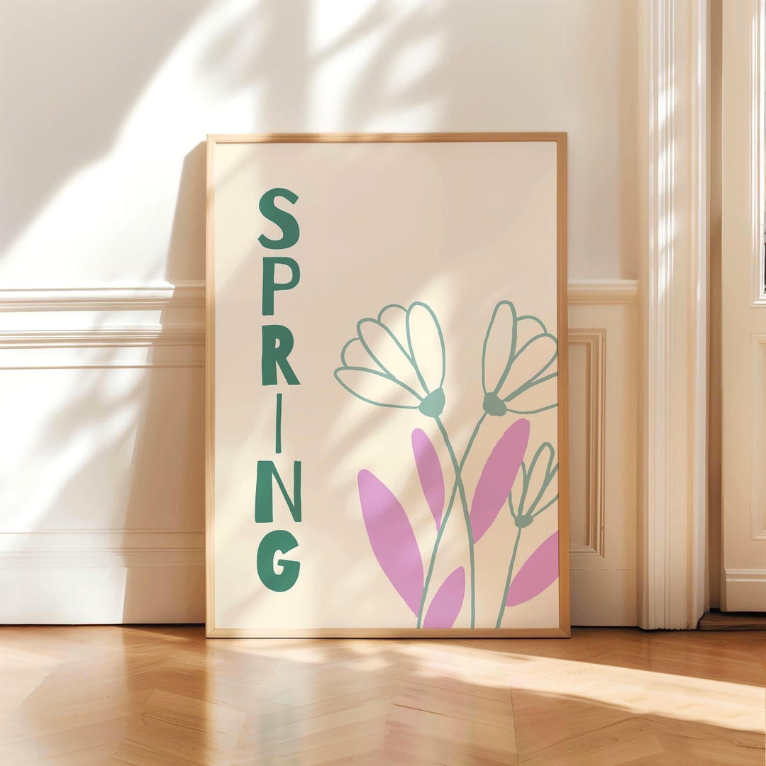 Spring Typography Poster Spring Typography Poster –minimalist Botanical Wall Art | Seasonal ...