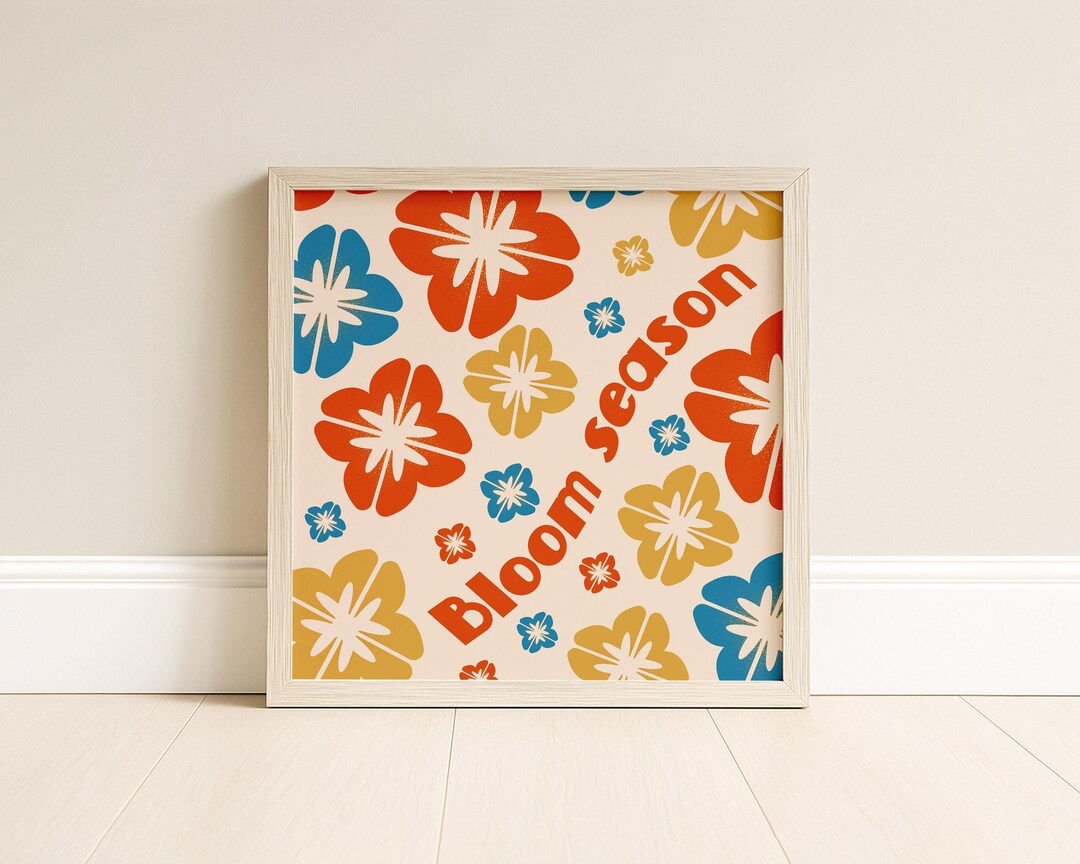 Spring Typography Poster Spring Typography Poster – Bloom Season Floral Print | Retro Botanical ...