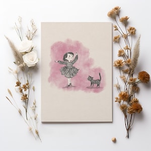 Ansichtkaart kleine balletdanser - Matte A6-kunstprint voor dansliefhebbers, overweging geschenken, briefpapier