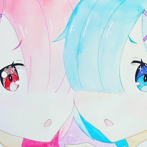 Rezero: rem and ram art print