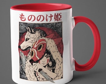 Tazza Principessa Mononoke da 11 once in ceramica, regalo di Natale, senza volto, regali per gli amanti degli anime, Calcifer, Kiki's Delivery Service, Jiji