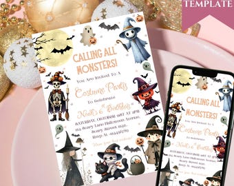 Kids Halloween Costume Party Invitation (Digital Download)