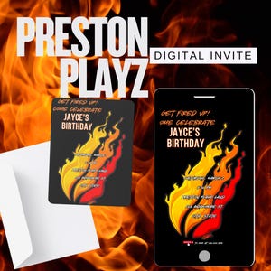 Prestonplayz 誕生日招待状 - 編集可能なテンプレート
