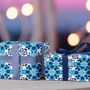 Carta da regalo - Modello simmetrico di piastrelle marocchine ispirate, carta da regalo Eid, carta da regalo divertente e luminosa