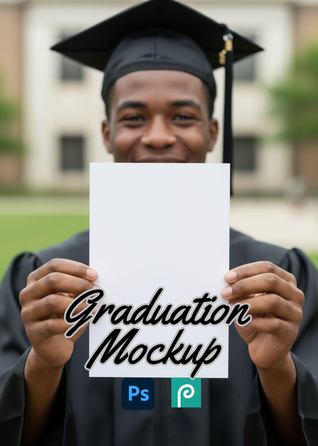 Digital Graduation Mockup, High School College Invitation Template, Cap ...