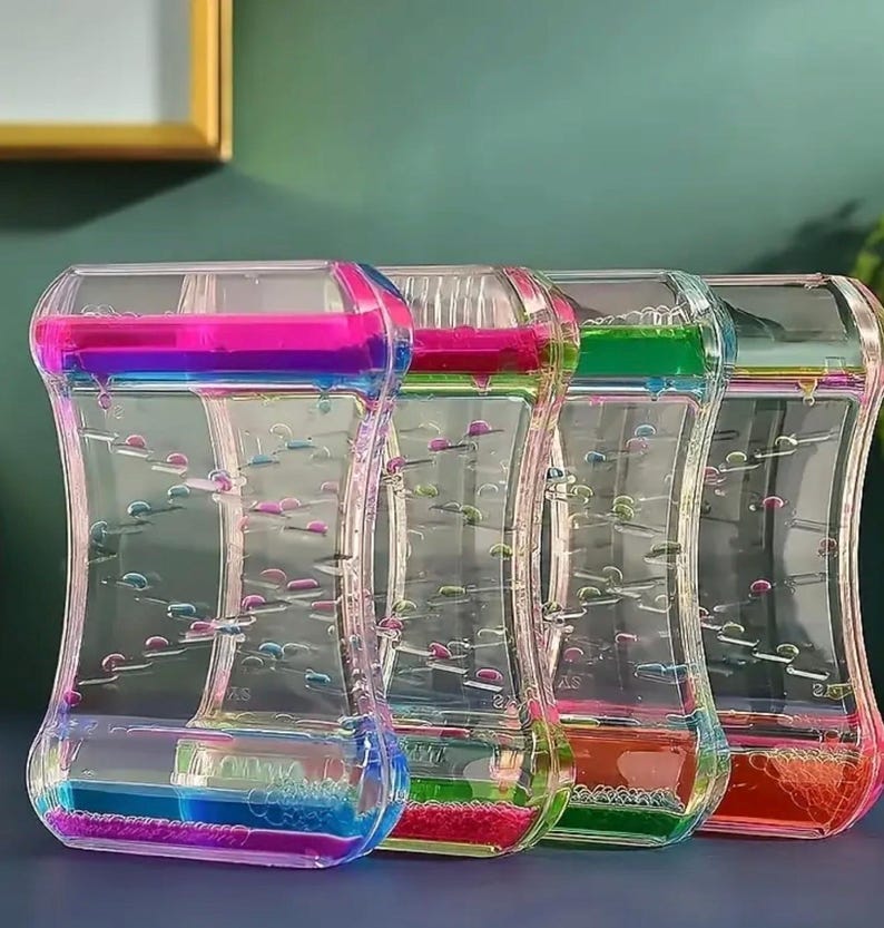 Liquid Motion Bubbler Sensory Toy -colorful Hourglass Liquid Timer for ...