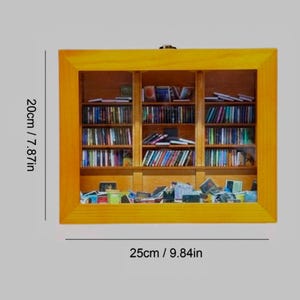Anxiety Bookshelf shake away your Anxiety Book Lover Gift anxiolytic miniature model bookshelves. immagine 4