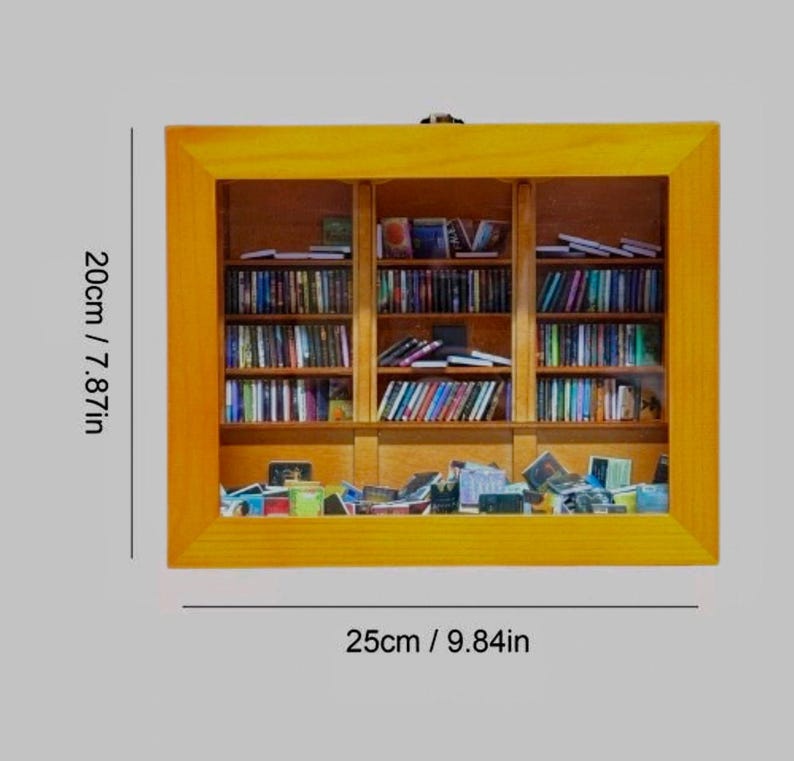 Anxiety Bookshelf shake away your Anxiety Book Lover Gift anxiolytic miniature model bookshelves. immagine 4