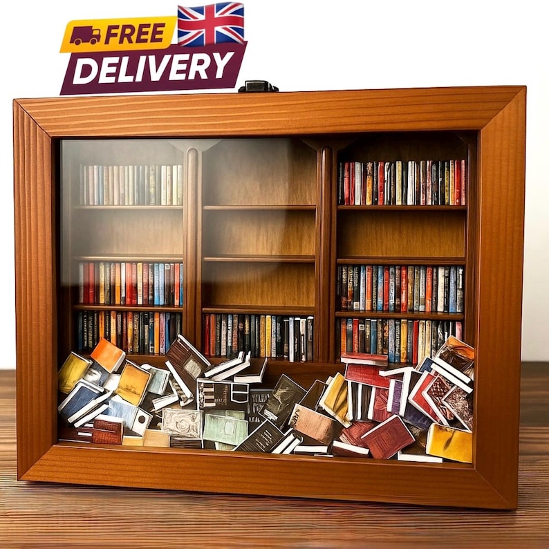 Anxiety Bookshelf shake away your Anxiety Book Lover Gift anxiolytic miniature model bookshelves. immagine 1
