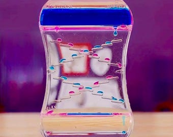 Giocattolo sensoriale Liquid Motion Bubbler - Timer liquido a clessidra colorata per alleviare lo stress e l'autismo - Regalo decorativo da scrivania per bambini e adulti