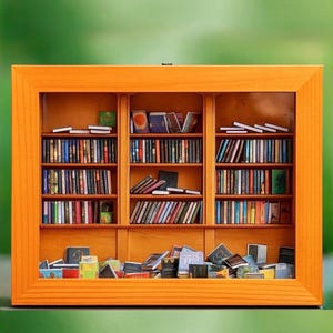 Anxiety Bookshelf shake away your Anxiety Book Lover Gift anxiolytic miniature model bookshelves. immagine 6