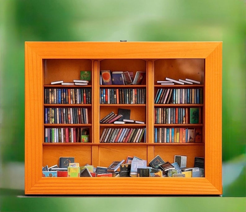 Anxiety Bookshelf shake away your Anxiety Book Lover Gift anxiolytic miniature model bookshelves. immagine 6