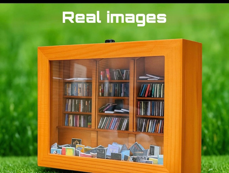 Anxiety Bookshelf shake away your Anxiety Book Lover Gift anxiolytic miniature model bookshelves. immagine 3