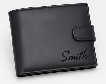 Personalized Leather Men's Wallet, RFID Blocking