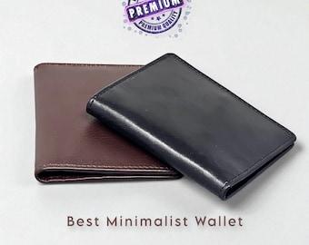 Minimalist Leather Wallet, Slim Card Holder, Gift for Men