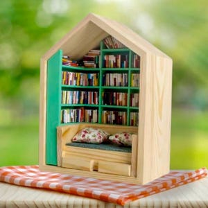 Anxiety Relief Miniature Bookshelf: Calming Room Box Gift