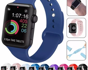 Silicone Sport Band for Apple Watch: Series 1-10, SE