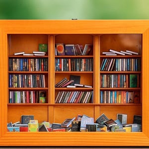 Anxiety Bookshelf shake away your Anxiety Book Lover Gift anxiolytic miniature model bookshelves. immagine 2