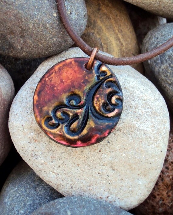 Items similar to Artistic Polymer Clay Pendant on Etsy
