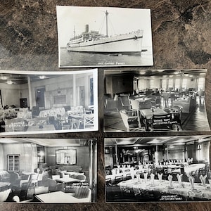 Carte postale et photos HMT Empire Fowey des années 40 (extérieur et intérieur) - histoire