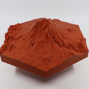 Mt. St. Helens – Topographische Reliefkarte | Pazifischer Nordwesten Wandkunst | Geologisches Vulkan Modell | Einzigartiges Natur-Dekor